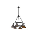 Golden Lighting 3306-6 BLK-CLR 6 Light Chandelier - Crescent Harbor