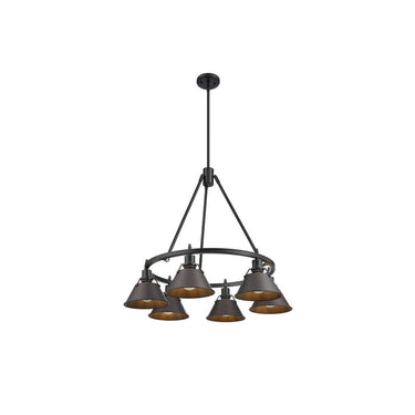Golden Lighting 3306-6 BLK-CLR 6 Light Chandelier - Crescent Harbor