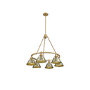 Golden Lighting 3306-6 BLK-CLR 6 Light Chandelier - Crescent Harbor