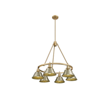 Golden Lighting 3306-6 BLK-CLR 6 Light Chandelier - Crescent Harbor