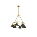 Golden Lighting 3306-6 BLK-CLR 6 Light Chandelier - Crescent Harbor