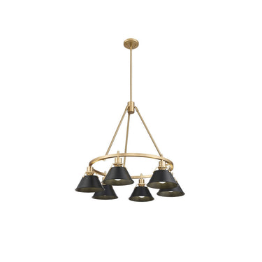 Golden Lighting 3306-6 BLK-CLR 6 Light Chandelier - Crescent Harbor