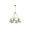 Golden Lighting 3306-6 BLK-CLR 6 Light Chandelier - Crescent Harbor