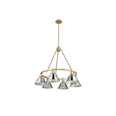 Golden Lighting 3306-6 BLK-CLR 6 Light Chandelier - Crescent Harbor