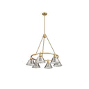 Golden Lighting 3306-6 BLK-CLR 6 Light Chandelier - Crescent Harbor