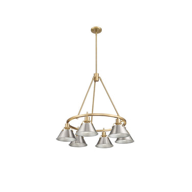 Golden Lighting 3306-6 BLK-CLR 6 Light Chandelier - Crescent Harbor