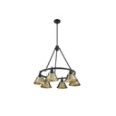 Golden Lighting 3306-6 BLK-CLR 6 Light Chandelier - Crescent Harbor