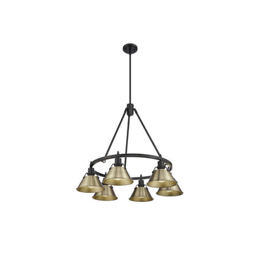 Golden Lighting 3306-6 BLK-CLR 6 Light Chandelier - Crescent Harbor