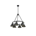 Golden Lighting 3306-6 BLK-CLR 6 Light Chandelier - Crescent Harbor
