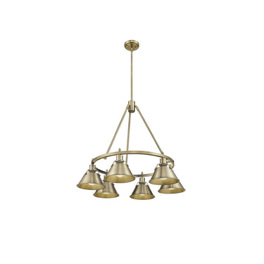 Golden Lighting 3306-6 BLK-CLR 6 Light Chandelier - Crescent Harbor