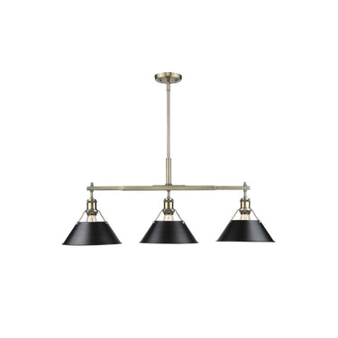 Golden Lighting 3306-LP BLK-BLK Orwell Linear Pendant in Matte Black with Matte Black Shades - Crescent Harbor