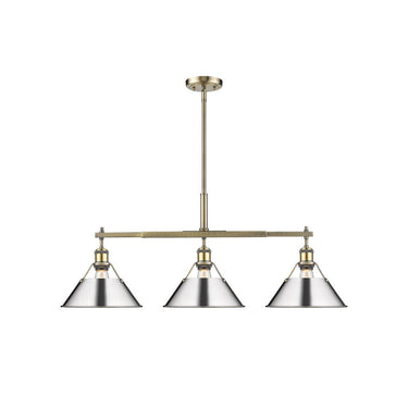 Golden Lighting 3306-LP BLK-BLK Orwell Linear Pendant in Matte Black with Matte Black Shades - Crescent Harbor