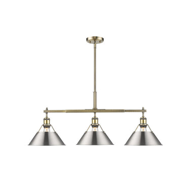 Golden Lighting 3306-LP BLK-BLK Orwell Linear Pendant in Matte Black with Matte Black Shades - Crescent Harbor