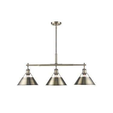 Golden Lighting 3306-LP BLK-BLK Orwell Linear Pendant in Matte Black with Matte Black Shades - Crescent Harbor