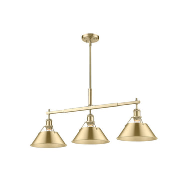 Golden Lighting 3306-LP BLK-CLR Orwell BLK Linear Pendant in Matte Black with Clear Glass Shade - Crescent Harbor