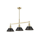 Golden Lighting 3306-LP BLK-CLR Orwell BLK Linear Pendant in Matte Black with Clear Glass Shade - Crescent Harbor