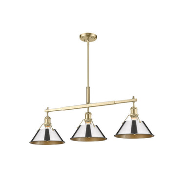 Golden Lighting 3306-LP BLK-CLR Orwell BLK Linear Pendant in Matte Black with Clear Glass Shade - Crescent Harbor