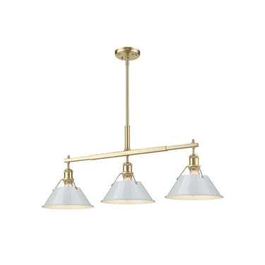 Golden Lighting 3306-LP BLK-CLR Orwell BLK Linear Pendant in Matte Black with Clear Glass Shade - Crescent Harbor