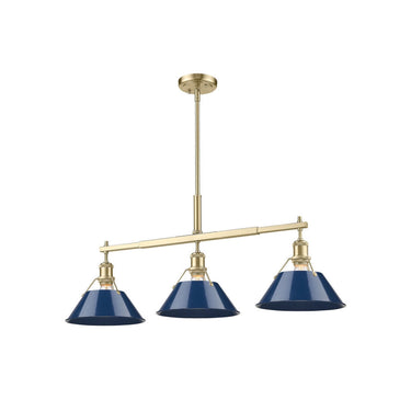 Golden Lighting 3306-LP BLK-CLR Orwell BLK Linear Pendant in Matte Black with Clear Glass Shade - Crescent Harbor
