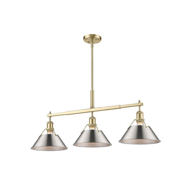 Golden Lighting 3306-LP BLK-CLR Orwell BLK Linear Pendant in Matte Black with Clear Glass Shade - Crescent Harbor