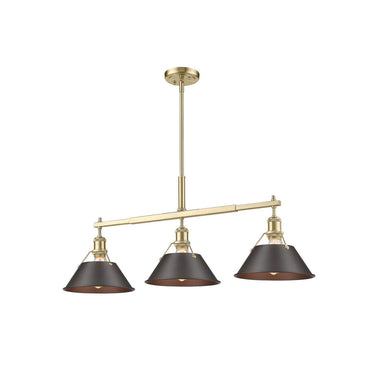 Golden Lighting 3306-LP BLK-CLR Orwell BLK Linear Pendant in Matte Black with Clear Glass Shade - Crescent Harbor