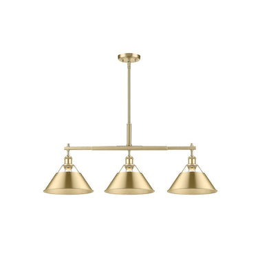 Golden Lighting 3306-LP BLK-CLR Orwell BLK Linear Pendant in Matte Black with Clear Glass Shade - Crescent Harbor