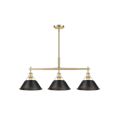 Golden Lighting 3306-LP BLK-CLR Orwell BLK Linear Pendant in Matte Black with Clear Glass Shade - Crescent Harbor