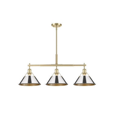 Golden Lighting 3306-LP BLK-CLR Orwell BLK Linear Pendant in Matte Black with Clear Glass Shade - Crescent Harbor