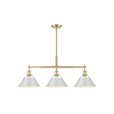 Golden Lighting 3306-LP BLK-CLR Orwell BLK Linear Pendant in Matte Black with Clear Glass Shade - Crescent Harbor