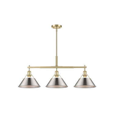 Golden Lighting 3306-LP BLK-CLR Orwell BLK Linear Pendant in Matte Black with Clear Glass Shade - Crescent Harbor