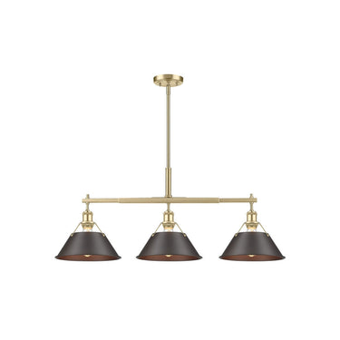 Golden Lighting 3306-LP BLK-CLR Orwell BLK Linear Pendant in Matte Black with Clear Glass Shade - Crescent Harbor