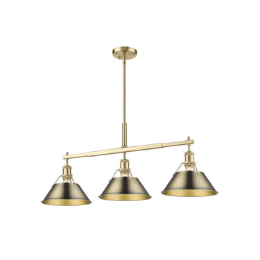 Golden Lighting 3306-LP BLK-CLR Orwell BLK Linear Pendant in Matte Black with Clear Glass Shade - Crescent Harbor