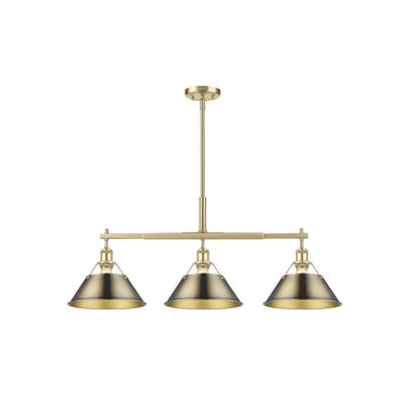 Golden Lighting 3306-LP BLK-CLR Orwell BLK Linear Pendant in Matte Black with Clear Glass Shade - Crescent Harbor