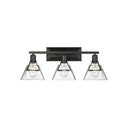 Golden Lighting 3308-BA3 BLK-WTG 3-Light Vanity Light - Crescent Harbor