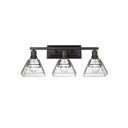 Golden Lighting 3308-BA3 BLK-WTG 3-Light Vanity Light - Crescent Harbor