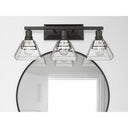 Golden Lighting 3308-BA3 BLK-WTG 3-Light Vanity Light - Crescent Harbor