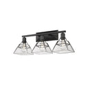 Golden Lighting 3308-BA3 BLK-WTG 3-Light Vanity Light - Crescent Harbor