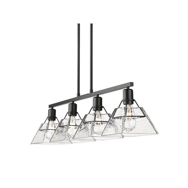 Golden Lighting 3308-LP BLK-WTG 4-Light Linear Pendant - Crescent Harbor