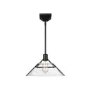 Golden Lighting 3308-M BLK-WTG Kepler Medium Pendant in Matte Black with Water Glass Shade - Crescent Harbor