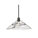 Golden Lighting 3308-M BLK-WTG Kepler Medium Pendant in Matte Black with Water Glass Shade - Crescent Harbor