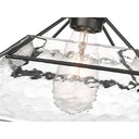 Golden Lighting 3308-M BLK-WTG Kepler Medium Pendant in Matte Black with Water Glass Shade - Crescent Harbor