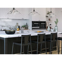Golden Lighting 3308-M BLK-WTG Kepler Medium Pendant in Matte Black with Water Glass Shade - Crescent Harbor
