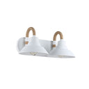 Golden Lighting 3318-BA2 NB Journey 2 Light Bath Vanity in Natural Black with Natural Black Shades - Crescent Harbor