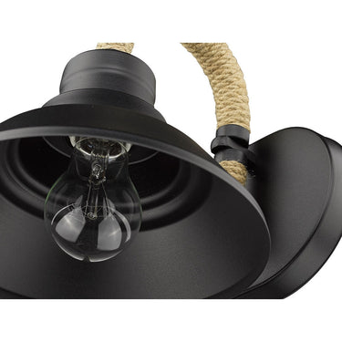 Golden Lighting 3318-BA2 NB Journey 2 Light Bath Vanity in Natural Black with Natural Black Shades - Crescent Harbor