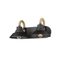 Golden Lighting 3318-BA2 NB Journey 2 Light Bath Vanity in Natural Black with Natural Black Shades - Crescent Harbor