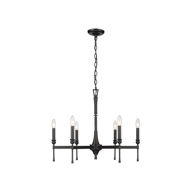 Golden Lighting 3509-6 BLK 6 Light Chandelier - Crescent Harbor