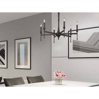 Golden Lighting 3509-6 BLK 6 Light Chandelier - Crescent Harbor