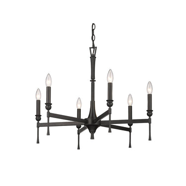 Golden Lighting 3509-6 BLK 6 Light Chandelier - Crescent Harbor