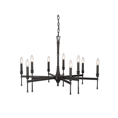 Golden Lighting 3509-9 BLK 9 Light Chandelier - Crescent Harbor