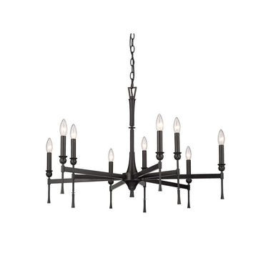 Golden Lighting 3509-9 BLK 9 Light Chandelier - Crescent Harbor